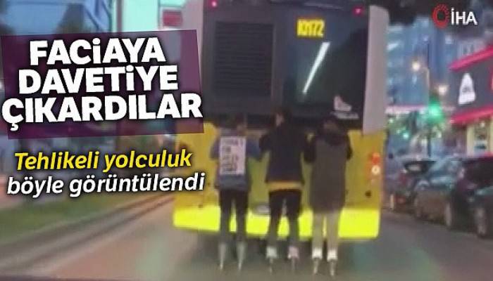 Pendik'de patenli gençlerin tehlikeli yolculuğu kamerada