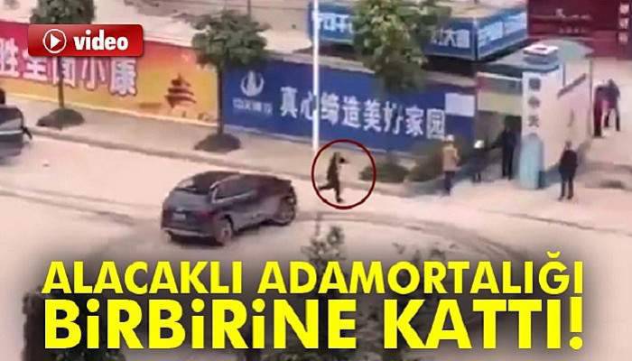  Alacaklı adam aracıyla ortalığı birbirine kattı