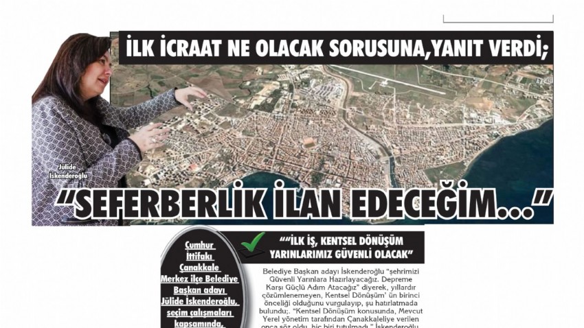 İLK İCRAAT NE OLACAK SORUSUNA, YANIT VERDİ; “SEFERBERLİK İLAN EDECEĞİM…”.