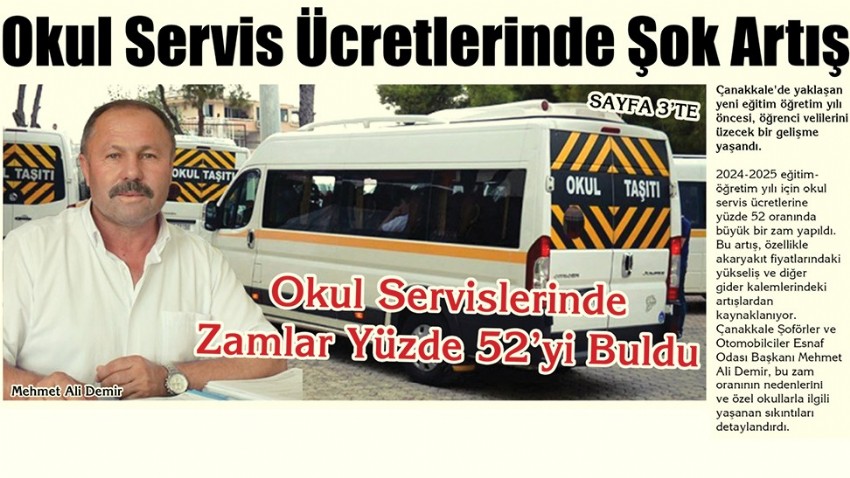 Okul Servis Ücretlerinde Şok Artış