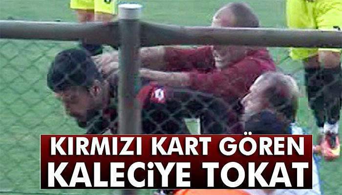 Menajer, kırmızı kart gören kaleciyi tokatladı