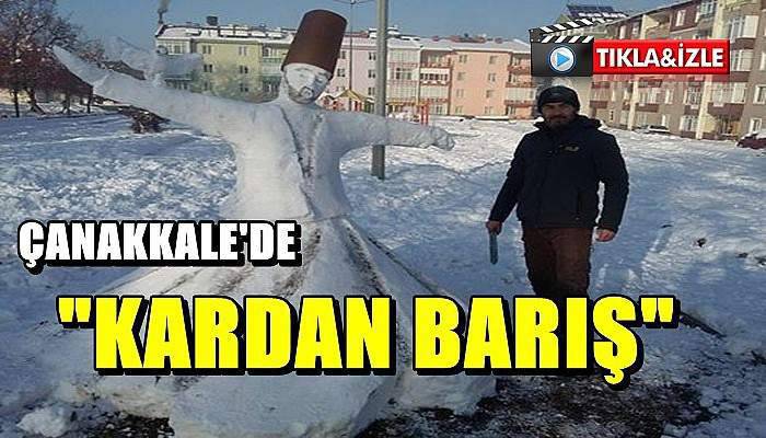 Kardan barış heykeli yaptı