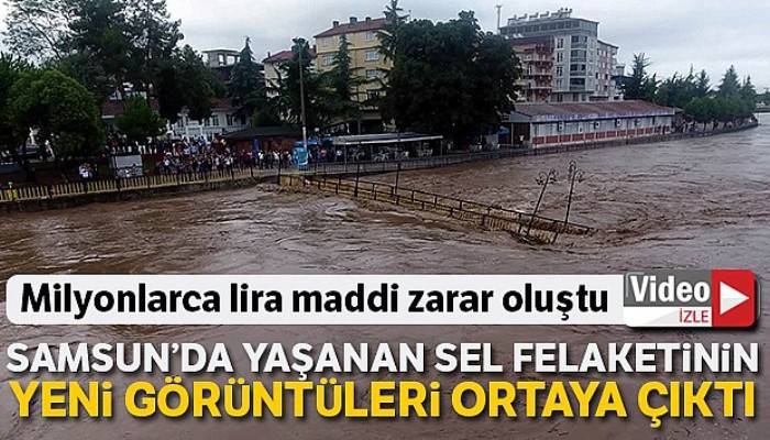 Samsun Terme'deki sel dehşetinden yeni görüntüler