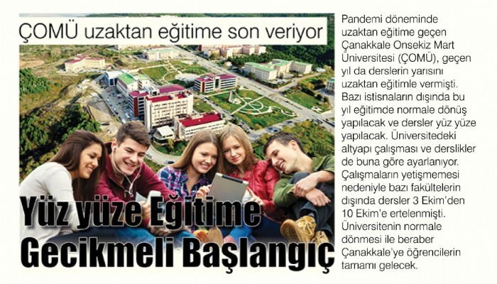 Yüz yüze Eğitime Gecikmeli Başlangıç