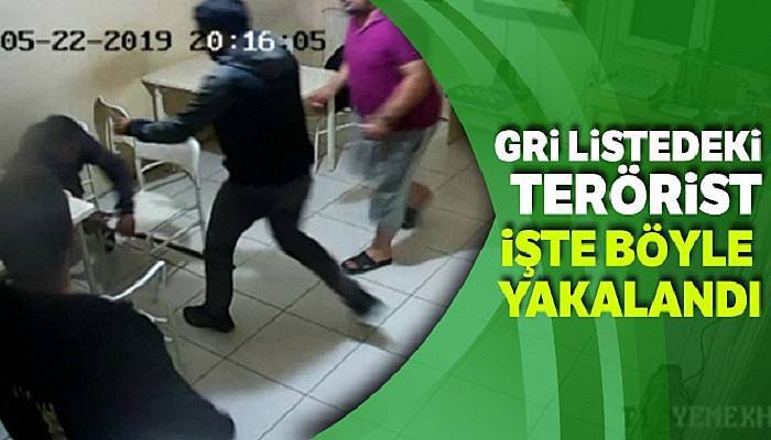 Giresun'da Gri listedeki teröristin yakalanma anı güvenlik kameralarına böyle yansıdı