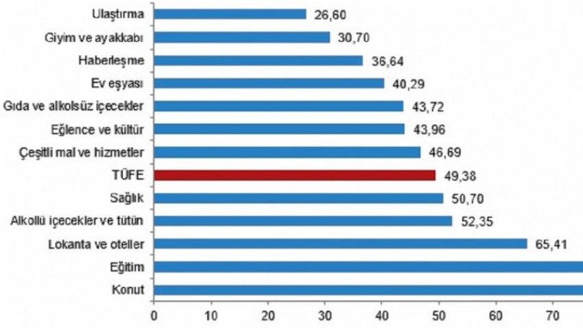 Tüketici fiyat endeksi (TÜFE) yıllık %49,38, aylık %2,97 arttı