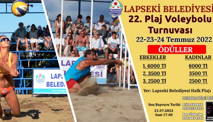 LAPSEKİ BELEDİYESİ 22. PLAJ VOLEYBOL TURNUVASI MAÇ TAKVİMİ BELLİ OLDU