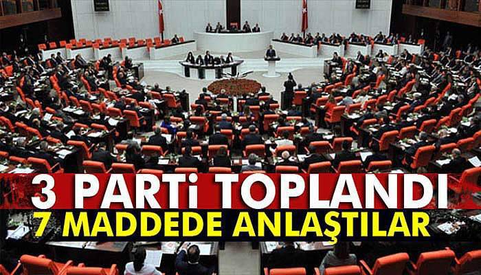  3 parti 7 maddede anlaştı 