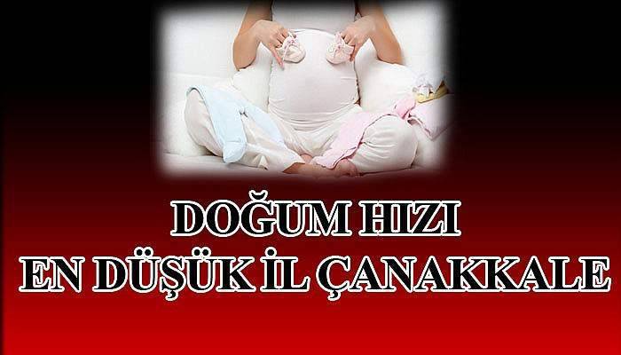 Doğum hızı en düşük il Çanakkale