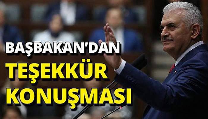  Yıldırım'dan teşekkür konuşması