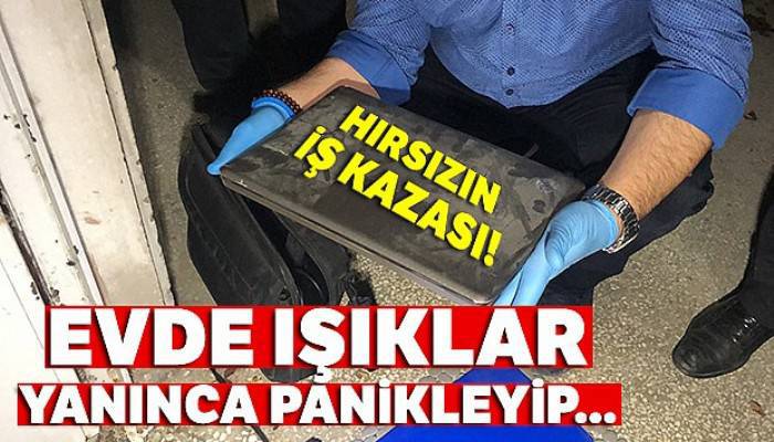 Hırsızın iş kazası! Hırsızlığa geldi, bilgisayarı düşürüp kaçtı