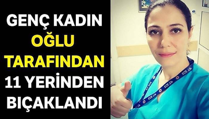 Oğlu tarafından bıçaklanan kadın çalıştığı hastanede yaşam mücadelesi veriyor