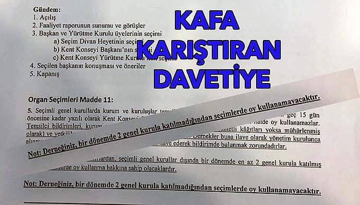 Kent konseyinden kafa karıştıran davetiye