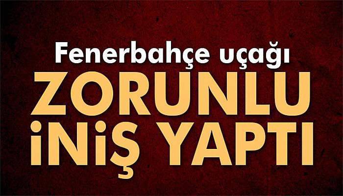 Fenerbahçe uçağı zorunlu iniş yaptı