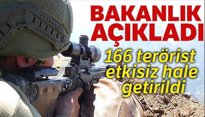 Haziran'da 166 terörist etkisiz hale getirildi