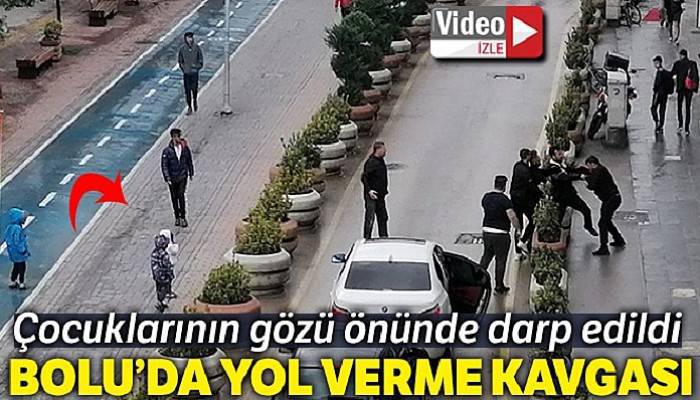 Bolu'da, yol verme kavgasında baba, 3 çocuğunun gözü önünde darp edildi