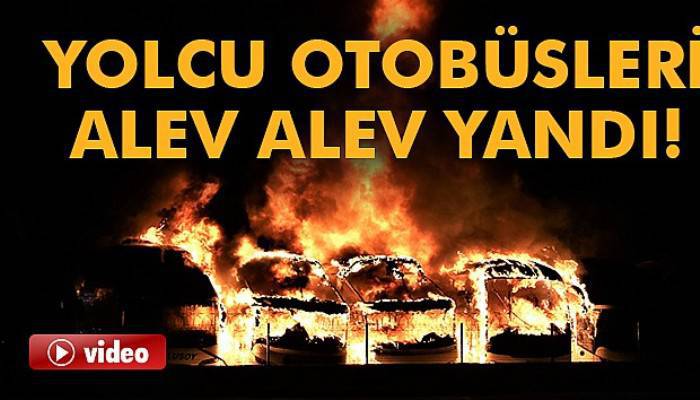  Yolcu otobüsleri alev alev yandı!