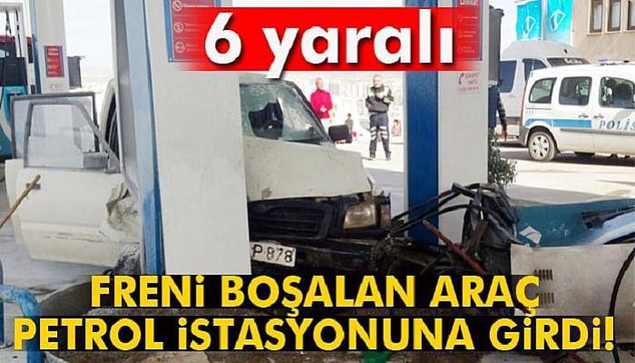 Freni boşalan araç petrol istasyonuna girdi: 6 yaralı