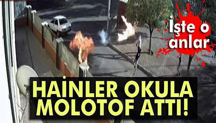 Gaziantep'te okula böyle molotof attılar