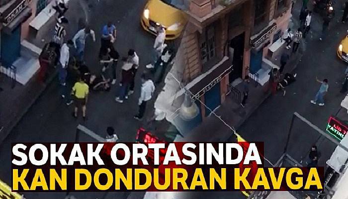 Beyoğlu'nda eğlence çıkışı tekme tokat kavga