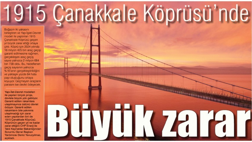 1915 Çanakkale Köprüsü’nde, büyük zarar