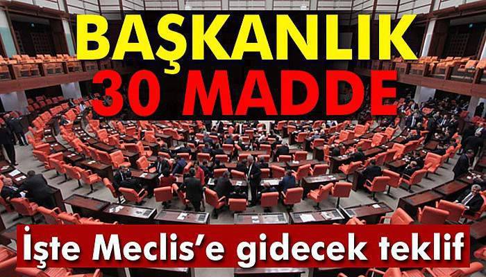 Başkanlık 30 madde. İşte Meclis’e gidecek teklif