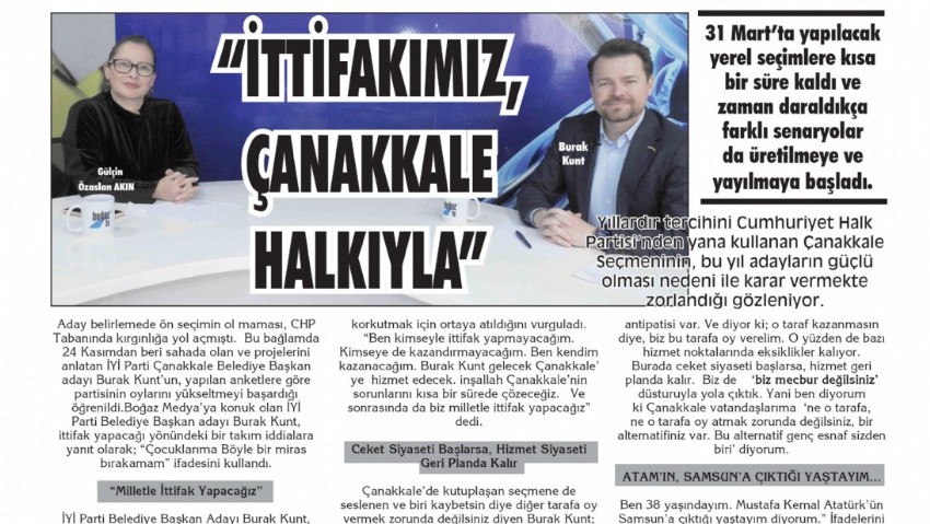 “İTTİFAKIMIZ, ÇANAKKALE HALKIYLA”