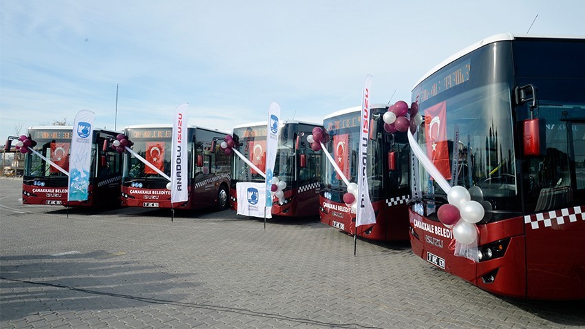 Çanakkale Belediyesi’ne beş yeni otobüs (videolu)