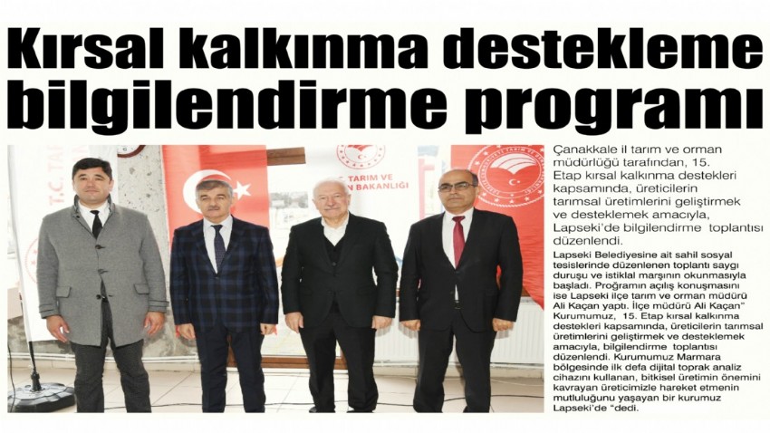 Kırsal kalkınma destekleme  bilgilendirme programı