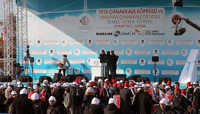 Çanakkale 1915 Köprüsü için ilk harç atılıyor