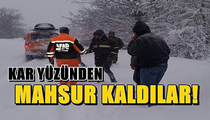 Kar 4 Kişiyi Mahsur Bıraktı