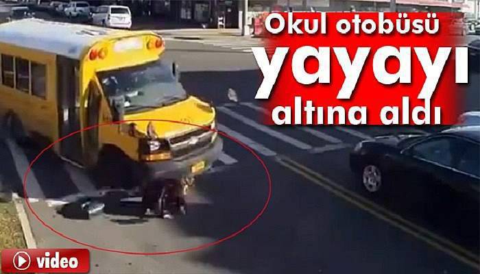  Okul otobüsü yayayı altına aldı