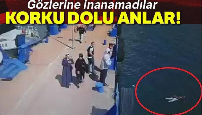 İskeleden denize atlayan kadını gemi görevlisi böyle kurtardı