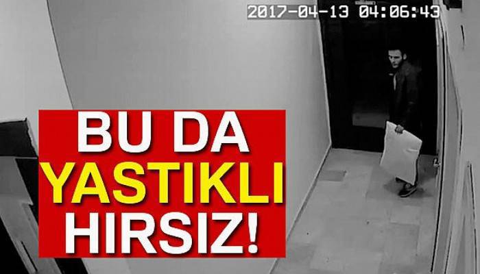 Yastıklı hırsız apartmandan 12 çift ayakkabı çaldı