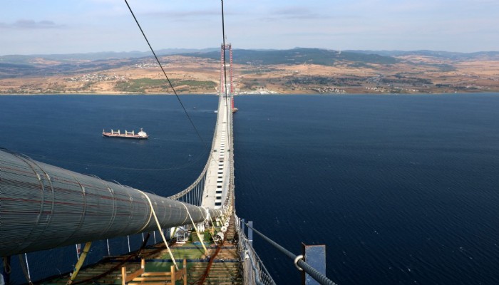 1915 ÇANAKKALE KÖPRÜSÜ, 318 METRELİK KULEDEN GÖRÜNTÜLENDİ