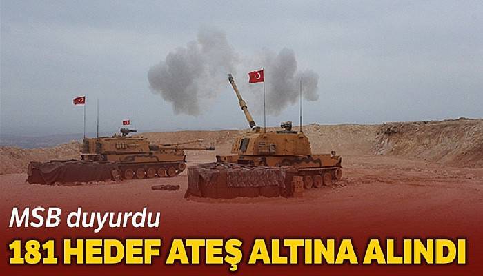 TSK, terör örgütüne ait 181 hedefi ateş altına aldı