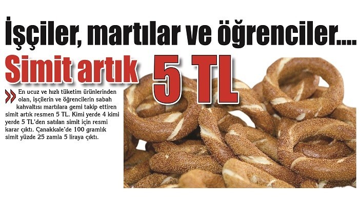 İşçiler, martılar ve öğrenciler…. Simit artık 5 TL