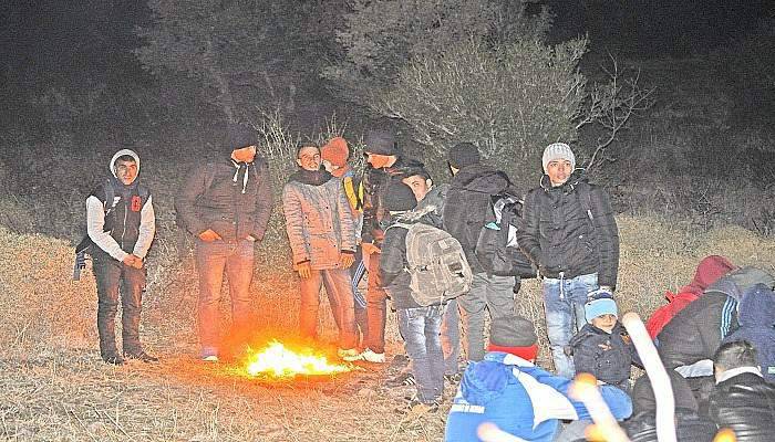 Ayvacık’ta 63 kaçak göçmen yakalandı