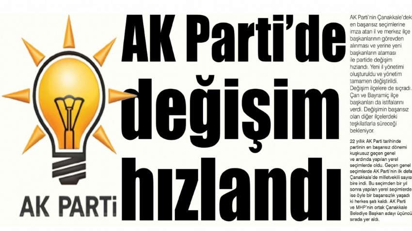 AK Parti’de değişim hızlandı