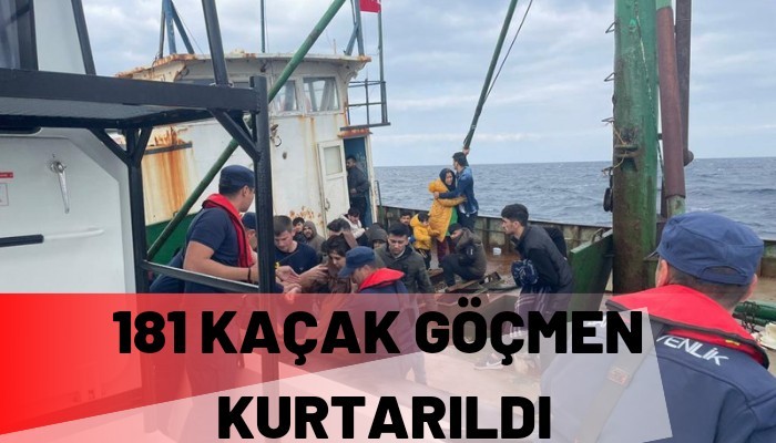 2 ayrı operasyonda 181 kaçak göçmen kurtarıldı 