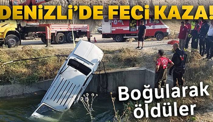 Otomobil sulama kanalına uçtu: 2 ölü!