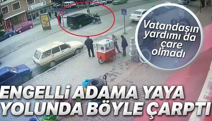 Yaya geçidini kullanan engelliye otomobil çarptı