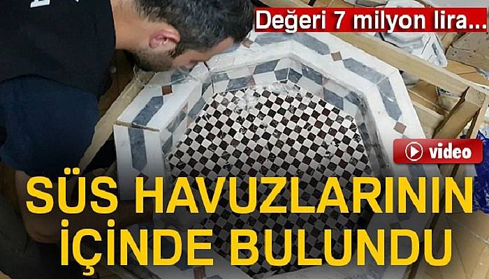 Süs havuzları içerisinde uyuşturucu hap ele geçirildi