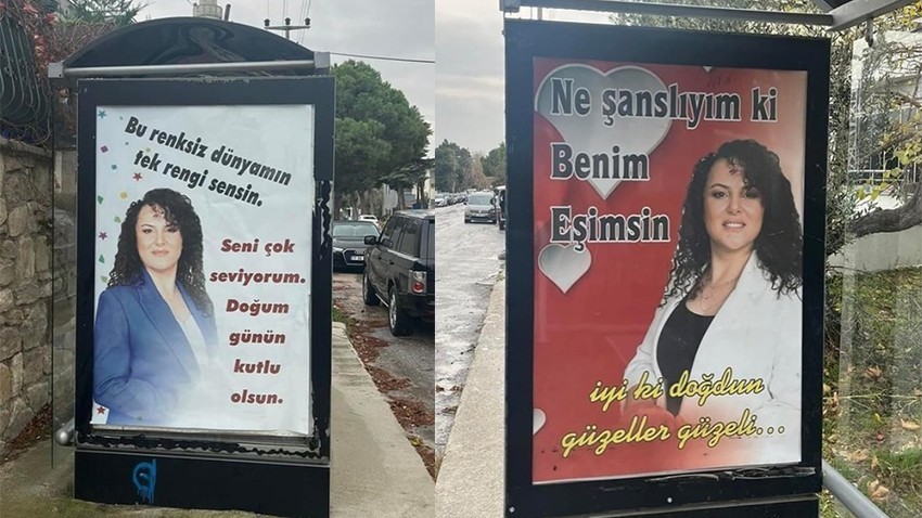 Aşkını panolara taşıdı