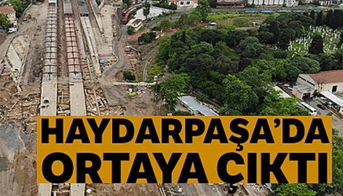 Haydarpaşa'da ortaya çıkan 1700 yıllık tarih havadan görüntülendi