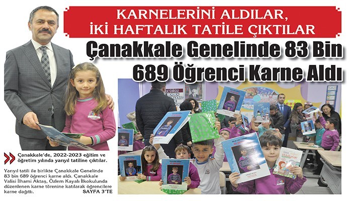 Çanakkale Genelinde 83 Bin 689 Öğrenci Karne Aldı (VİDEO)