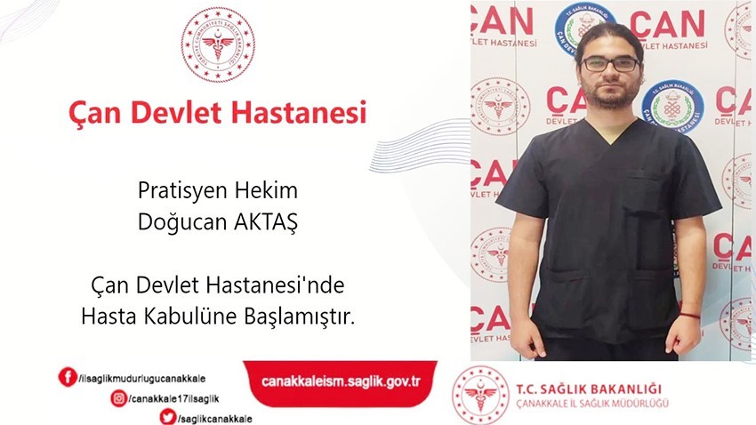 Dr. Aktaş Çan Devlet Hastanesi’nde göreve başladı