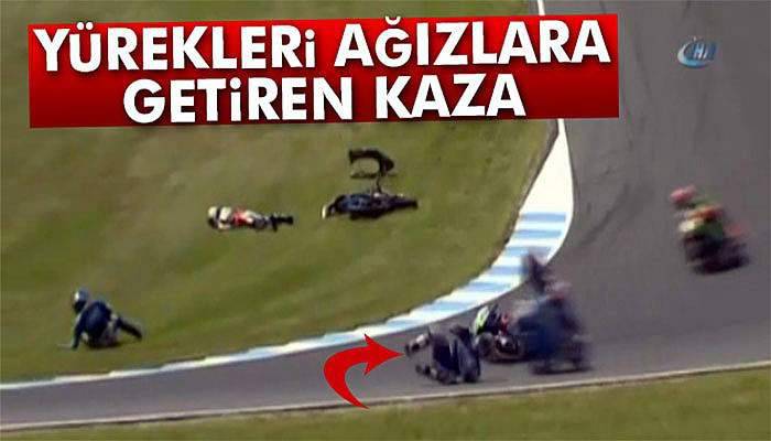 Moto GP 3’te kaza üstüne kaza