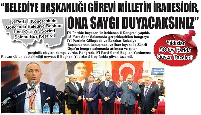 “BELEDİYE BAŞKANLIĞI GÖREVİ MİLLETİN İRADESİDİR, ONA SAYGI DUYACAKSINIZ”