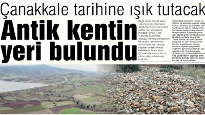 Çanakkale tarihine ışık tutacak, antik kentin yeri bulundu